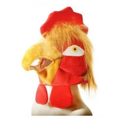 JD Party Rooster Head Chicken Hat Face Mask Adult Costume Plush Velvet Funny Costume Accessories