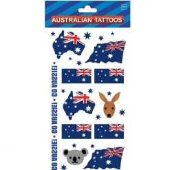JD Party Costume Accessories Australian Flag Map Temporary Tattoos Accessory Stickers Australia Day