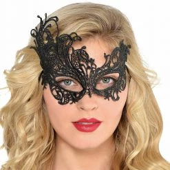 Balloon Agencies Black Lace Filigree Masquerade Ladies Mask Costume Accessory