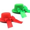 JD Party Christmas Small Red Green Hair Hat With Bow Ladies Costume Party Accessory Christmas Costume Accessories