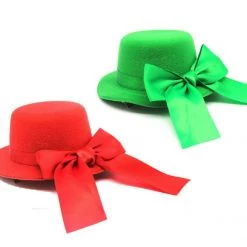 JD Party Christmas Small Red Green Hair Hat With Bow Ladies Costume Party Accessory Christmas Costume Accessories