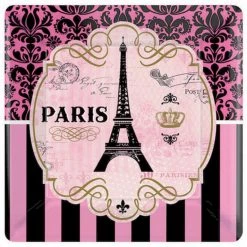 Balloon Agencies Day In Paris 17cm Square Plate 8pk Party Supplies