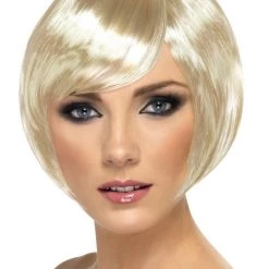 Smiffy's 1920s Babe Short Bob Flapper Costume Wig With Fringe Many Colours