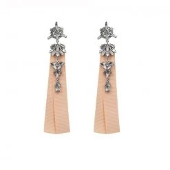 Unbranded Crystal Ribbon Long Rhinestones Drop Dangle Ladies Earrings Fashion Jewelry