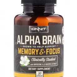 IHerb Onnit Alpha Brain Helps Support Memory & Focus Huperzine A Bacopa Extract 30 Cap