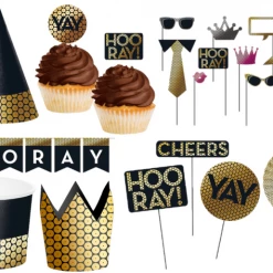 Balloonagencies 20s Gold Foil YAY Hooray Party Supplies Tableware Decorations