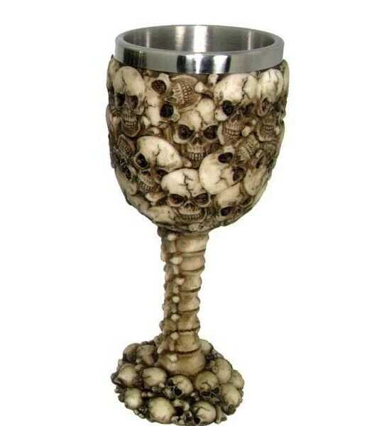 MAL 1pce 19cm Skull Goblet Mug 2 Asst Drinking Cup Halloween Mancave Resin Décor 2 MAL 1pce 19cm Skull Goblet Mug 2 Asst Drinking Cup Halloween Mancave Resin Décor