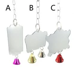 AliExpress Bird Mirror Interactive Bird Cage Toy With Bells Budgie Canary Cockatiel Finch Home & Garden