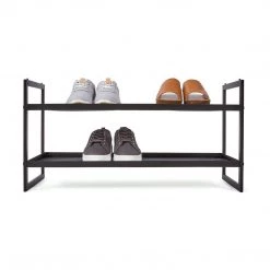 Kmart New Mesh Shoe Rack Storage Organizer Metal 2-Tier Shelf Stackable Shelves Home & Garden