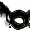 Sweidas Black With Side Feather Ladies Masquerade Eye Mask Costume Accessories