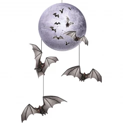 Balloon Agencies Halloween Props/Decoration Moon And Bats Mobile Hanging Whirls Halloween Decoration