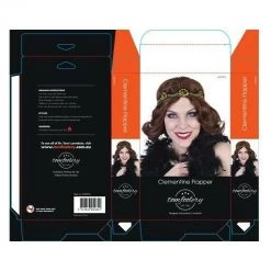 Tomfoolery Wigs Clementine Flapper Brown Ladies Wig With Headband