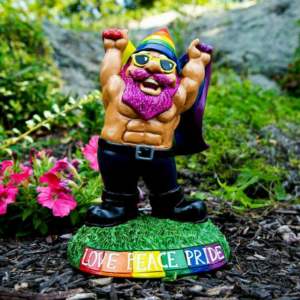 Williamvalentine 23cm Rainbow Pride Garden Gnome Statue Yard Lawn LGBTQ Outdoor Decoration 2 Williamvalentine 23cm Rainbow Pride Garden Gnome Statue Yard Lawn LGBTQ Outdoor Decoration