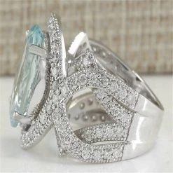 Unbranded Crystal Cubic Zirconia Silver Ring Fashion Ladies Dress Ring Fashion Jewelry