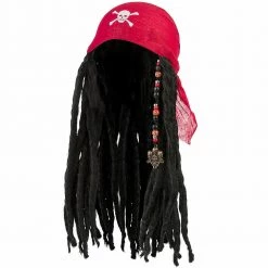 Balloon Agencies Wigs Pirate Bandana Scarf With Wig Dreads & Hair Beads Jack Sparrow Caribbean Costume