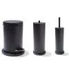 Kmart 3pce Black Bathroom Accessories Set Rubbish Bin Toilet Brush Toilet Roll Holder