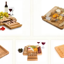 Unbranded Wooden Cheese Platter Board & Pate Cheese Knife Set 5Pce Set 6 Unbranded Wooden Cheese Platter Board & Pate Cheese Knife Set 5Pce Set