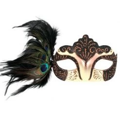 Tomfoolery Burlesque Glitter& Gems Masquerade Mask With Peacock Feathers & Ribbons Costume Accessories 18 Tomfoolery Burlesque Glitter& Gems Masquerade Mask With Peacock Feathers & Ribbons Costume Accessories