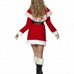 Smiffys Christmas Adult Costumes Miss Santa Claus Fleece Christmas Party Outfit Fancy Dress Ladies Costume & Hat