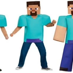 Morris Costumes Boys Steve Classic Deluxe Prestige Kids Costume Minecraft