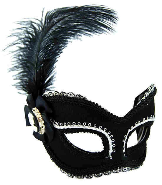 Sweidas Black And Silver With Feather Mens Masquerade Eye Mask Costume Accessories 1 Sweidas Black And Silver With Feather Mens Masquerade Eye Mask Costume Accessories