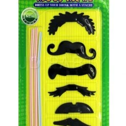 JD Party Dress Up Your Drink Funny Mustache Straw Party Supplies