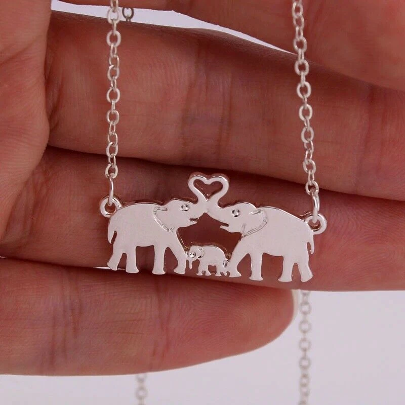 AliExpress Fashion Jewelry Gold Silver Family Elephant Pendant Necklace 6 AliExpress Fashion Jewelry Gold Silver Family Elephant Pendant Necklace