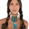 Balloon Agencies Native American INDIAN Maiden Tribal Choker Necklace & Feather Costume Jewellery