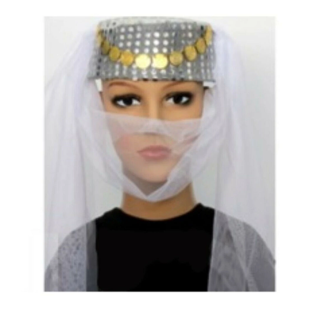 JD Party Princess Arabian Genie Hat With Veil Belly Dance Party Hat Costume Accessories 2 JD Party Princess Arabian Genie Hat With Veil Belly Dance Party Hat Costume Accessories