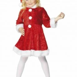 Smiffys Mini Miss Santa Claus Girls Christmas Xmas Fancy Dress Kids Girls Costume Outfit