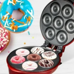 Home & Garden Prinetti Red Mini Doughnut Donut Maker 7 Doughnuts At A Time! Non-stick Coating!