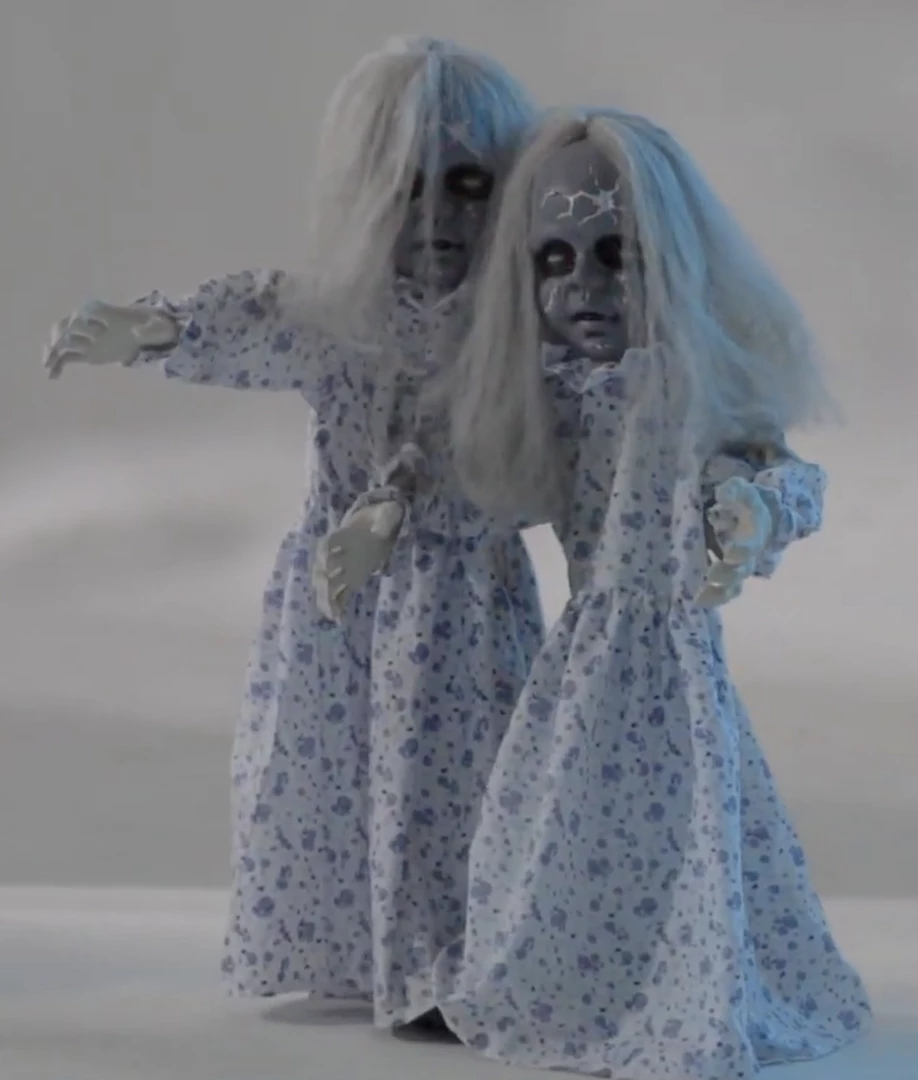 Unbranded Halloween Props/Decoration Animated 85cm Creepy Twins Haunted Dolls Halloween Decoration Prop 1 Unbranded Halloween Props/Decoration Animated 85cm Creepy Twins Haunted Dolls Halloween Decoration Prop