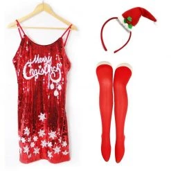 JD Party Merry Christmas Mrs Claus Santa Ladies Costume Kit