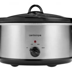 BW 5.5 Litre Slow Cooker Stainless Steel Housing Glass Lid Kitchen Food Cooker Home & Garden