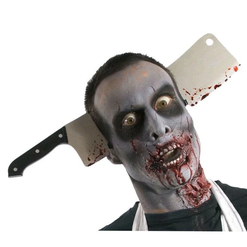 Rubie's Zombie Kitchen Knife Cleaver Through Head Headband Halloween Costume Accessory Halloween Costumes 2 Rubie's Zombie Kitchen Knife Cleaver Through Head Headband Halloween Costume Accessory Halloween Costumes