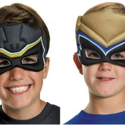 Morris Costumes Black Ranger Gold Ranger Puffy Mask - Dino Charge Kids Costume Mask Costume Accessories