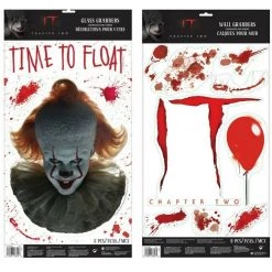 Balloon Agencies IT Bloody Wall Pennywise Face Glass Grabbers Halloween Decoration