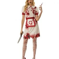 Rubie's Halloween Costumes Crazy Patient Bloody Nurse Hospital Mens Ladies Halloween Costume