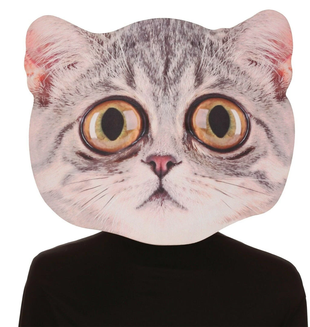Morris Big Eyed Cat Large Size Adult Halloween Mask Costume Accessory Costume Accessories 1 Morris Big Eyed Cat Large Size Adult Halloween Mask Costume Accessory Costume Accessories