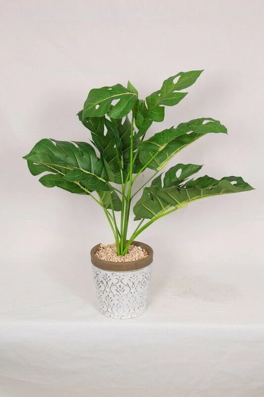 MALMAR Home & Garden Artificial Fern Plant In White Filigree Pot, 43cm Fake Foliage Home Garden Decor 2 MALMAR Home & Garden Artificial Fern Plant In White Filigree Pot, 43cm Fake Foliage Home Garden Decor