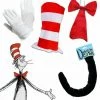 Blossom Costumes Kids Boys Girls Cat In The Hat Gloves & Bow Tie Tail Book Week Dr Seuss Kit