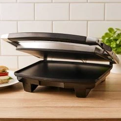 Unbranded Home & Garden 4 Slice Sandwich Press Toaster Ham And Cheese Flat Bread Toaster Non Stick Coat