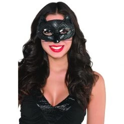 Balloon Agencies Fancy Black Sequin Cat Ladies Masquerade Costume Mask Costume Accessories