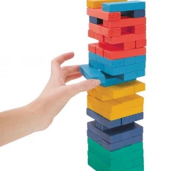 ABT Rainbow Wooden Tumbling Tower Jenga Family Board Games Games In A Tin 25cm Tall