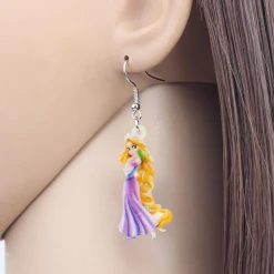 AliExpress Fashion Jewelry Disney Princess Earrings Ariel Aurora Cinderella Jasmine Belle Snow White Elsa