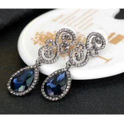 AliExpress Ethnic Vintage Long Fashion African Crystal Rhinestone Statement Drop Earrings