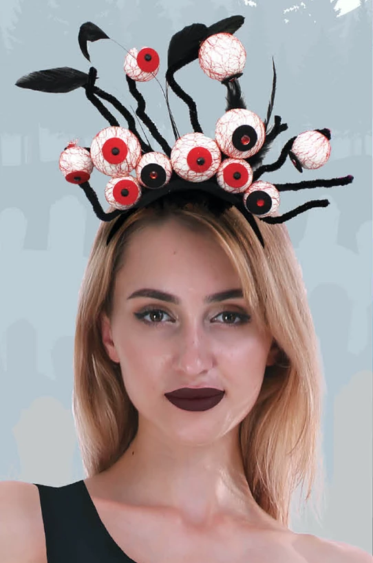 JD Party Gruesome Array Of Creepy Scary Eyeballs & Feathers On A Headband Costume Access Costume Accessories 2 JD Party Gruesome Array Of Creepy Scary Eyeballs & Feathers On A Headband Costume Access Costume Accessories