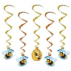 Beistle Party Supplies Pack Of 5 Insect Bumblebee Hive Metallic Hanging Party Decoration Whirls