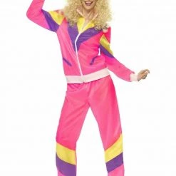 Smiffys Costumes Neon 90s 80s Height Of Fashion Shell Suit Tracksuit Mens Ladies Costume