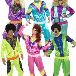 Smiffys Costumes Neon 90s 80s Height Of Fashion Shell Suit Tracksuit Mens Ladies Costume